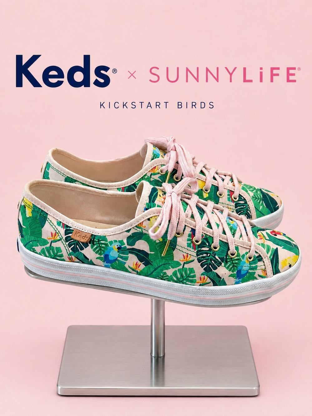 Keds x SUNNYLiFE Kickstart Birds Tropical Canvas Sneakers Women’s 8